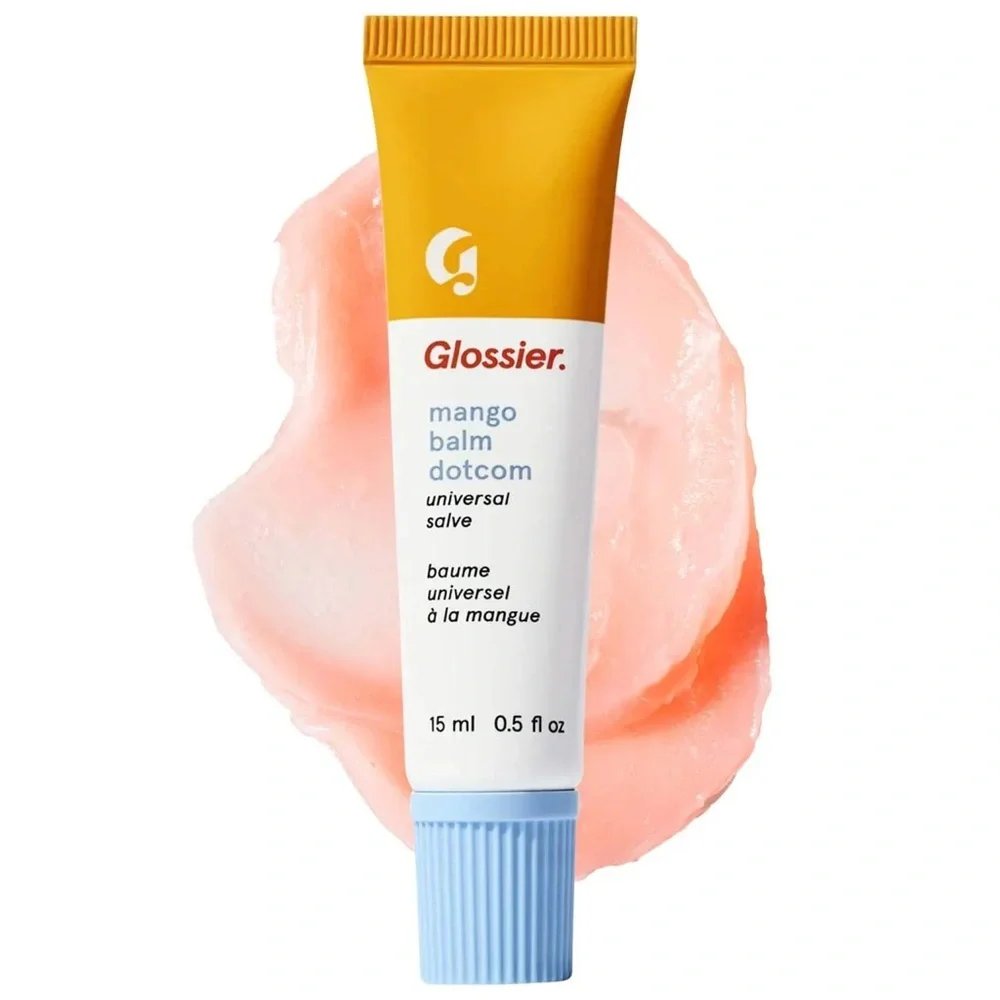 GLOSSIER Balm Dot Com Lip Balm & Skin Salve — Mango — Full Size .5 oz